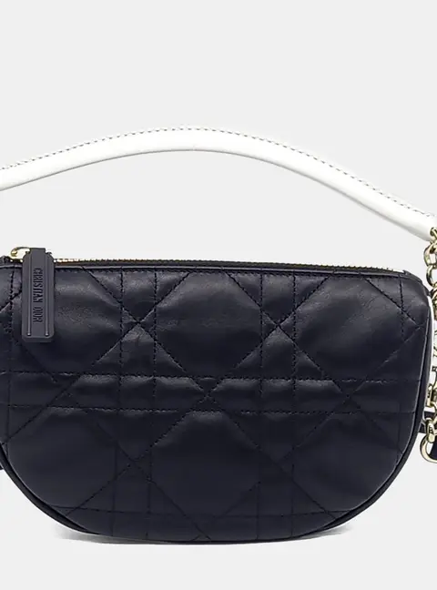 Dior Vibe Small Black/White Leather Hobo Bag