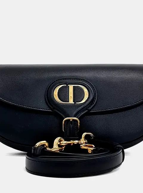 Christian Dior Barbie East West Black Leather Shoulder Bag