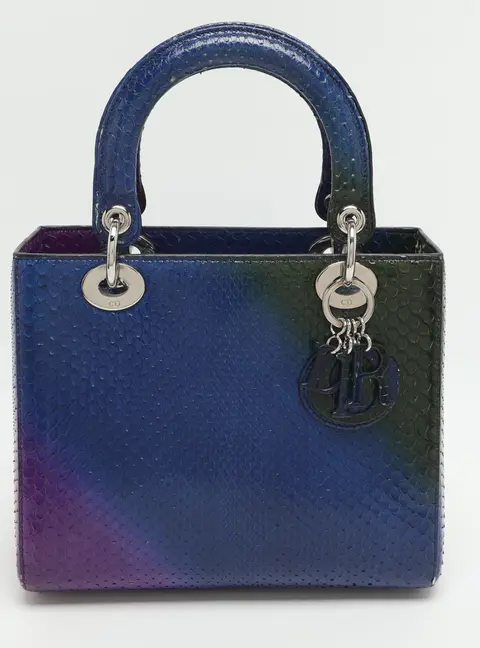 Dior Lady Dior Medium Multicolor Python Tote