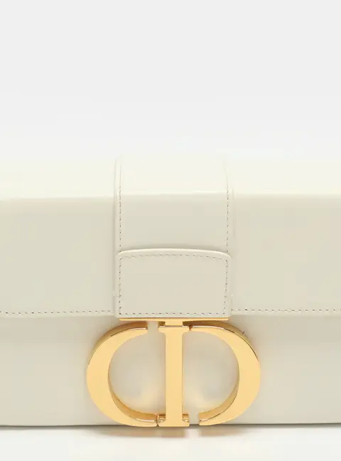 Dior 30 Montaigne Off White Leather Box Bag