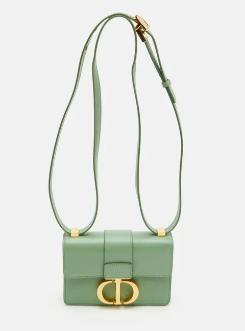 Dior 30 Montaigne Micro Green Leather Crossbody Bag