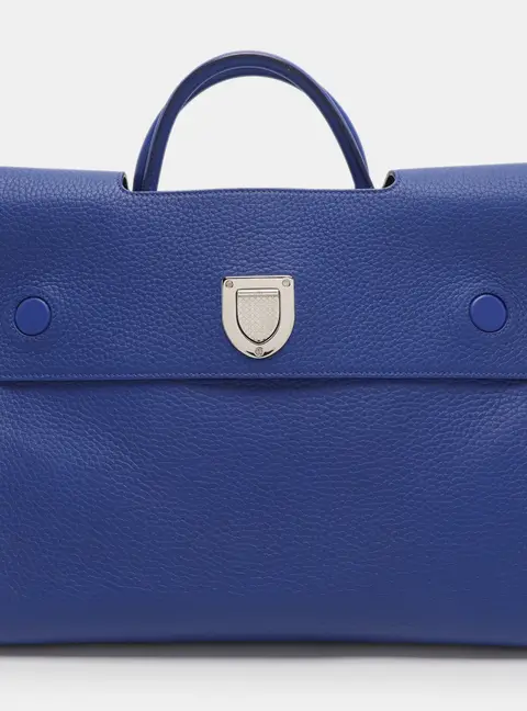 Dior Diorever Large Blue Leather Top Handle Bag