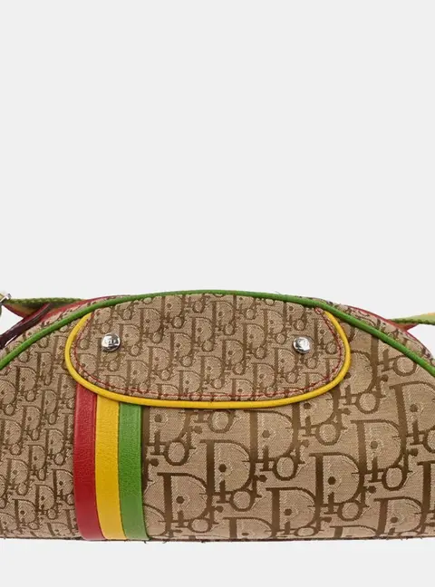 Christian Dior Rasta-Color Trotter Saddle Shoulder Bag
