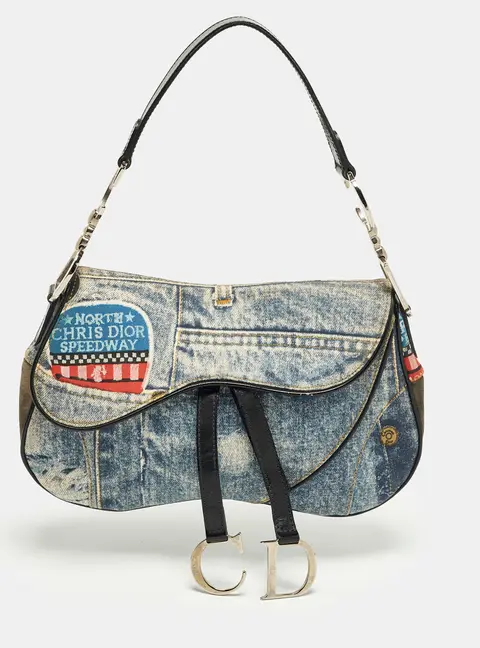 Dior Speedway Double Saddle Blue Denim Bag