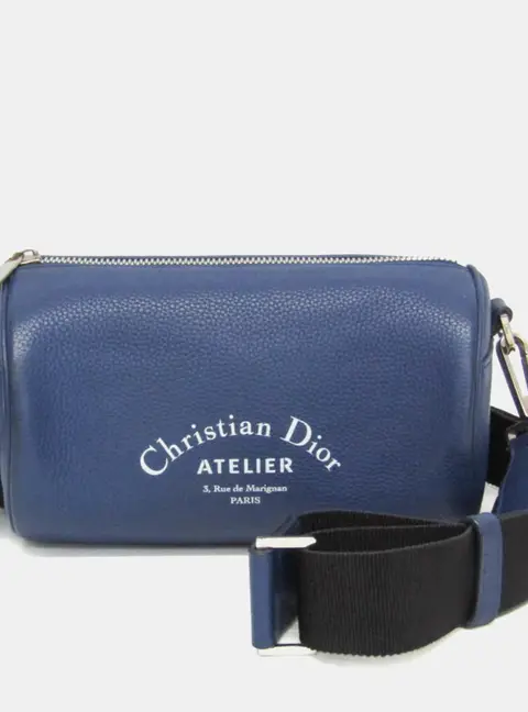 Dior Homme Atelier Roller Navy Leather Shoulder Bag