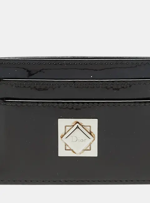 Dior Turn Me Dior Dark Green Patent Leather Card Holder