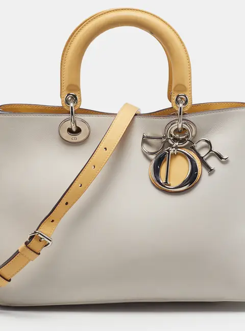 Dior Diorissimo Medium Tricolor Leather Tote
