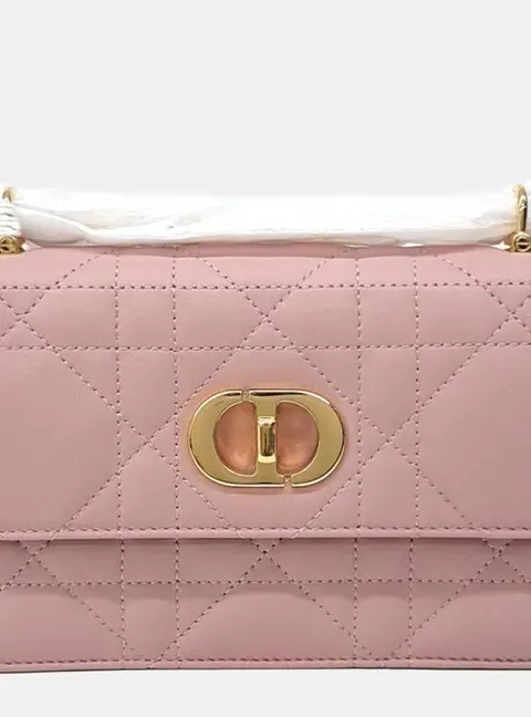 Christian Dior Miss Caro Mini Pink Lambskin Leather Crossbody Bag