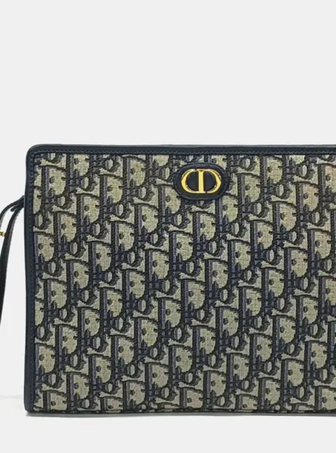 Dior Multicolor Fabric Oblique 30 Montaigne Pouch