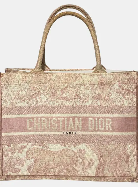 Dior Book Medium Pink Canvas Tote
