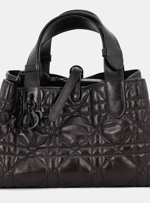 Dior To Jules Tote Bag Metalic Black Leather Size Small