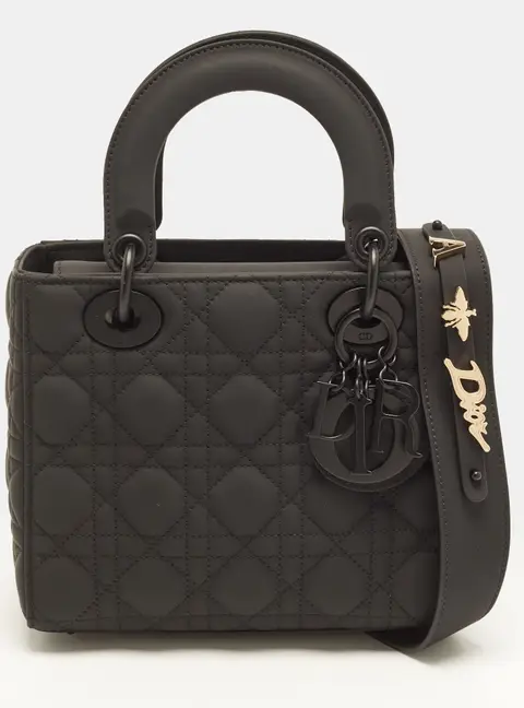 Dior Lady Dior My ABCDior Matte Black Cannage Leather Tote