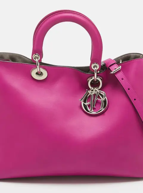 Dior Diorissimo Large Pink Leather Shopper Tote
