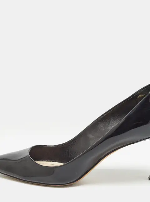 Dior Black Patent Leather Pointed Toe Pumps Size 38