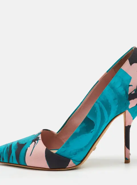 Dior Multicolor Floral Print Fabric Decli Defile Pointed Toe Pumps Size 36.5