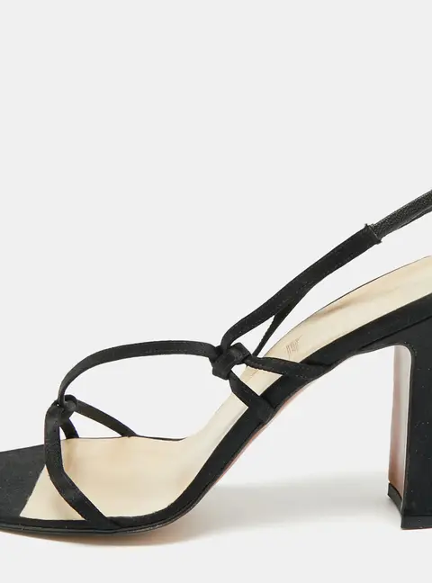Dior Safari Size 38 Black Satin Slingback Sandals