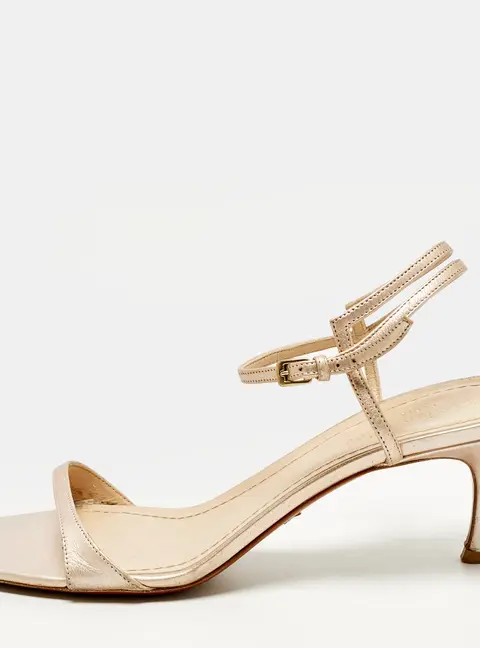 Dior Size 40.5 Gold Leather Ankle Strap Sandals