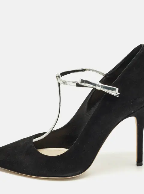 Dior Coquette Size 39.5 Black Leather and Suede Mary Jane Pumps