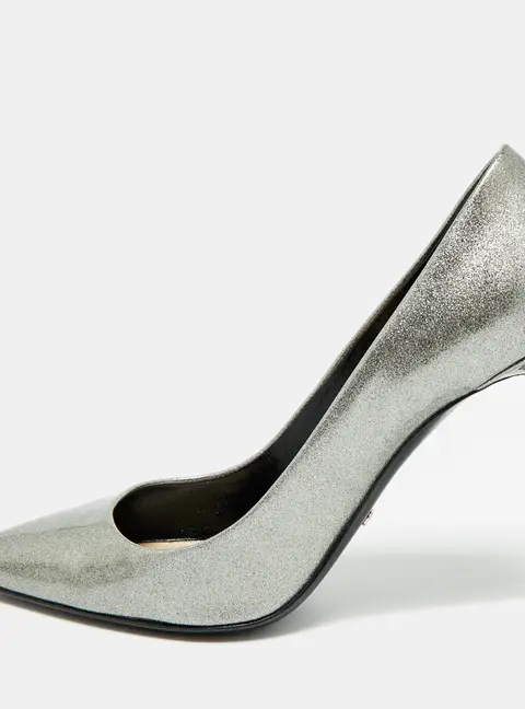 Dior Size 40 Metallic Patent Leather Pointed Toe Pumps