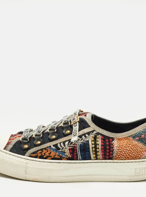 Dior Walk'n'Dior Size 38.5 Multicolor Canvas Low Top Sneakers
