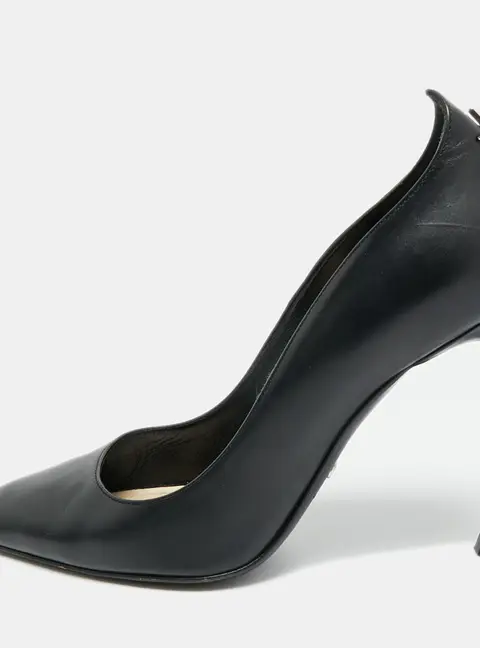 Dior Size 36.5 Black Leather Cherie Pointed Toe Pumps