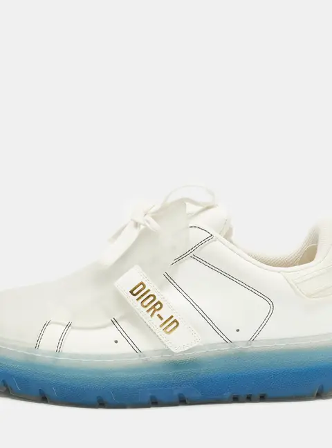 Dior ID Size 38.5 Transparent/White Leather and Rubber Lace Up Sneakers