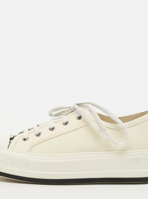 Dior Walk'n'Dior Size 39 White Canvas and Rubber Platform Sneakers