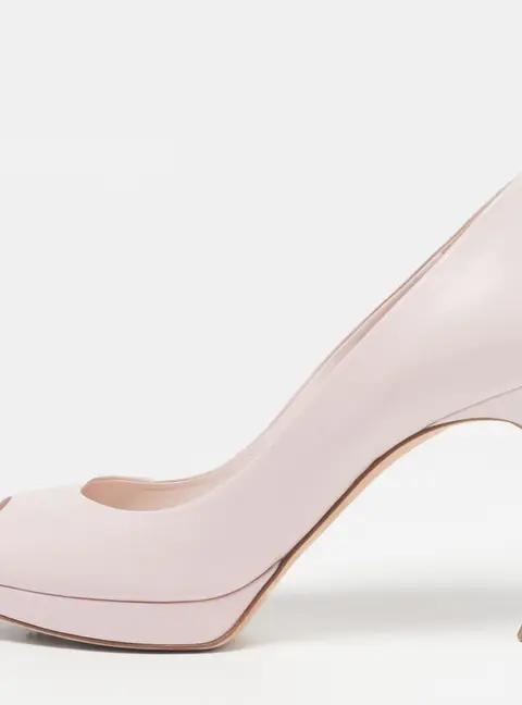 Dior Miss Dior Size 37 Pink Leather Platform Pumps