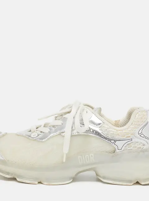 Dior Vibe Size 37 Tricolor Foil Leather and Rubber Lace Up Sneakers