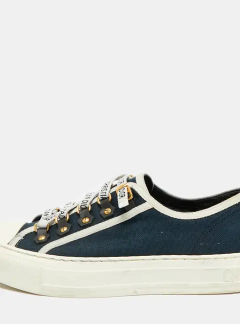 Dior Walk'n'Dior Size 37 Navy Blue Canvas Low Top Sneakers