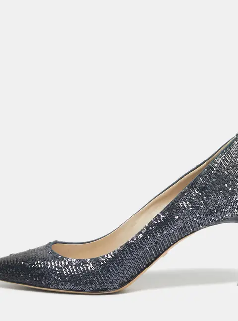 Dior Black/Silver Sequins Pointed Toe Pumps Size 39