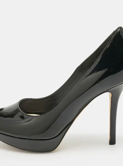 Dior Beige Patent Leather Miss Dior Peep Toe Pumps Size 36.5