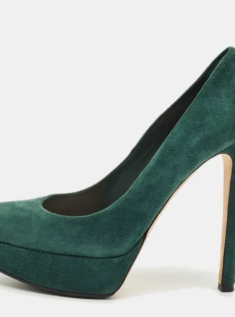 Dior Green Suede Platform Pumps Size 38