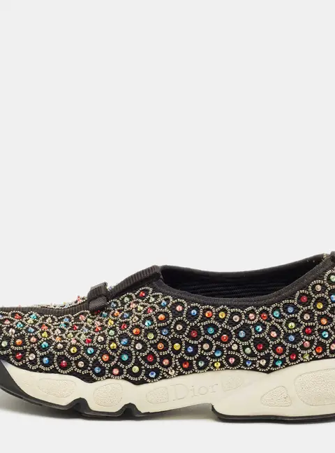 Dior Black Mesh Fusion Slip On Sneakers Size 38