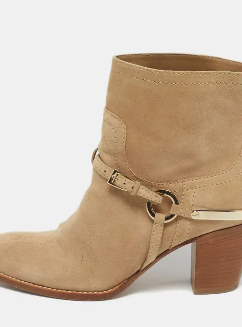 Dior Beige Suede Ankle Length Boots Size 36.5