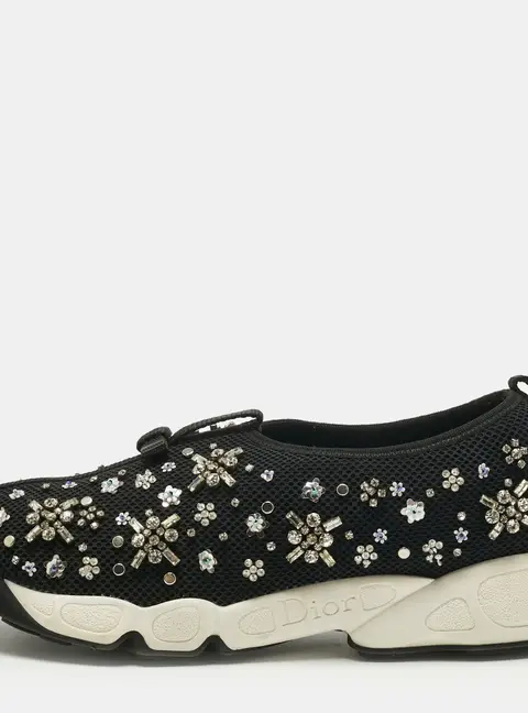Dior Black Mesh Fusion Low Top Sneakers Size 39
