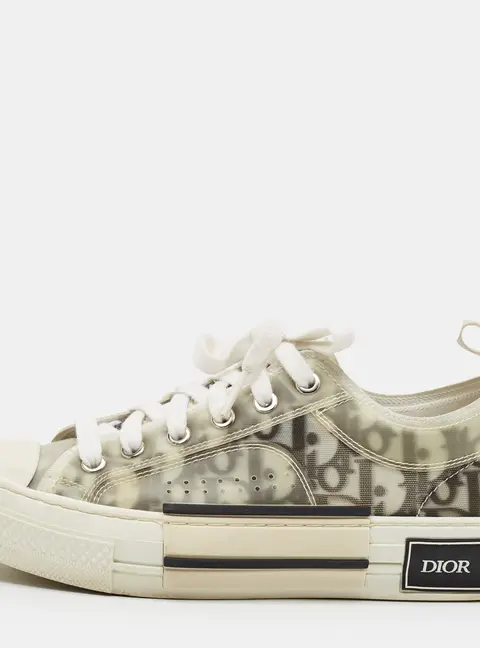Dior B23 Size 37 Grey/White Oblique Mesh and Rubber Low Top Sneakers