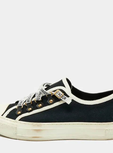 Dior Walk'n'Dior Size 38 Navy Blue Canvas Low Top Sneakers
