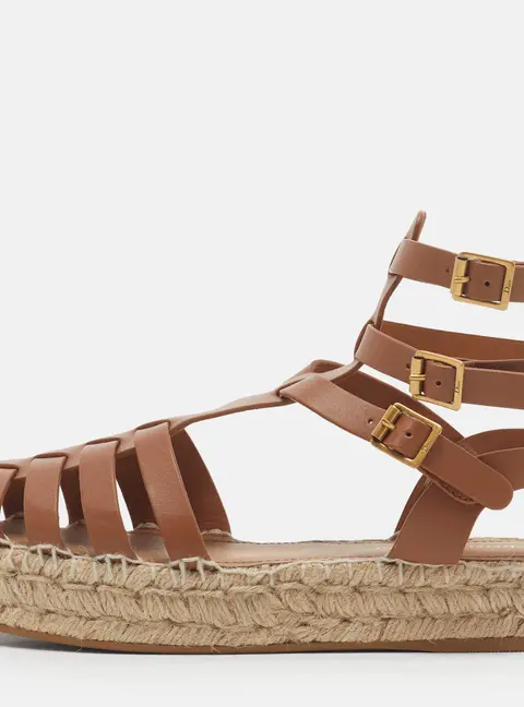 Dior Marine Size 39 Brown Leather Espadrille Sandals