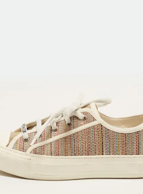 Dior Walk'n'Dior Size 37 Multicolor Metallic Canvas Low Top Sneakers