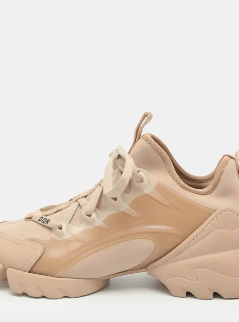 Dior D-Connect Size 38 Beige/Transparent Neoprene and PVC Low Top Sneakers