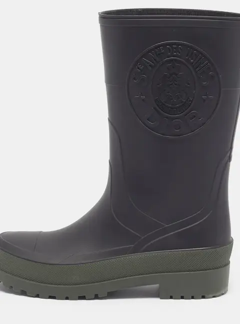 Dior Doirunion Size 37 Black/Green Rubber Rain Boots