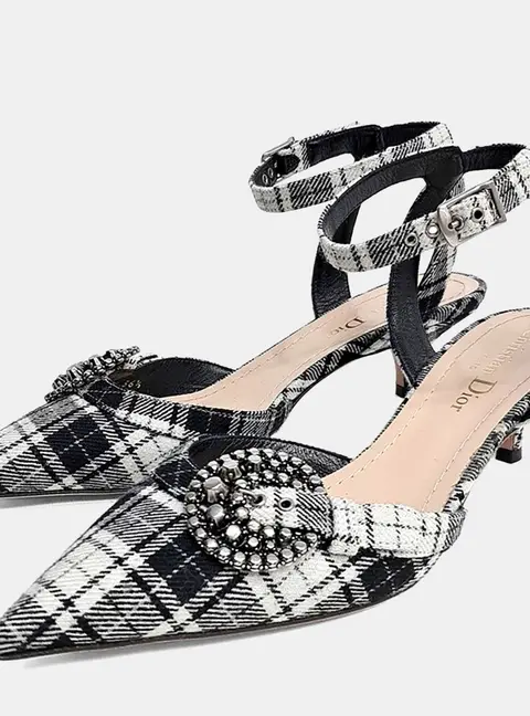 Christian Dior Tartan Slingback Pumps