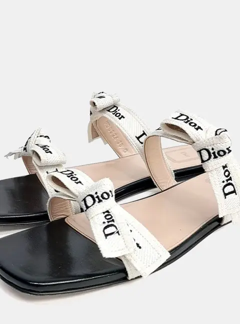 Christian Dior J'Adior Beige/Black Slippers EU 38