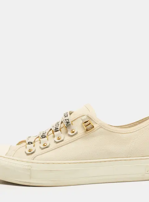 Dior Walk'n'Dior Size 39 White Canvas Low Top Sneakers