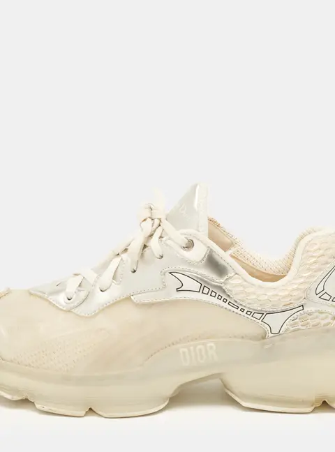 Dior Vibe Size 40 Transparent Leather and Rubber Lace Up Sneakers