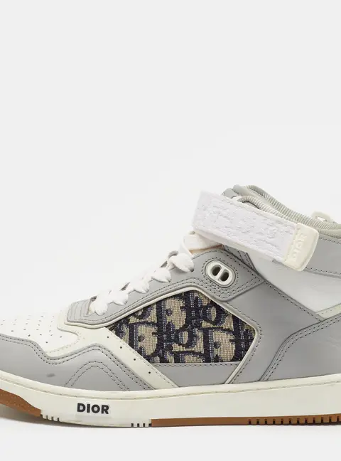 Dior B27 Size 37 Multicolor Oblique Jacquard and Leather High Top Sneakers