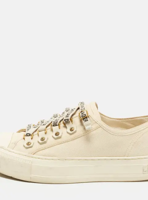 Dior Walk'n'Dior Size 35.5 White Canvas Low Top Sneakers