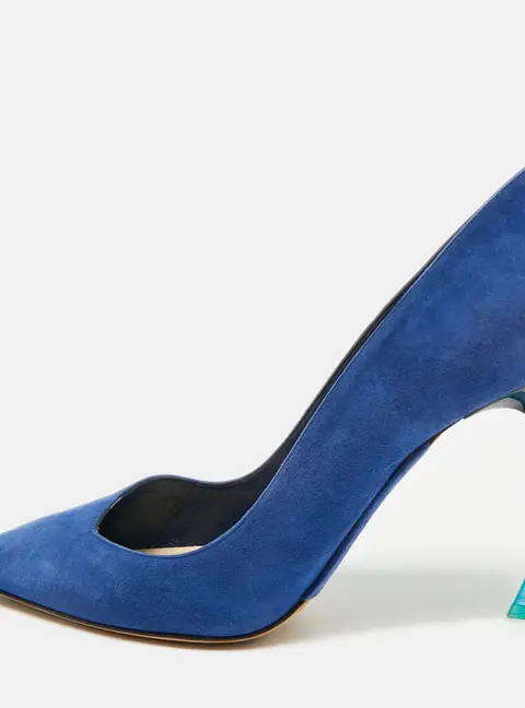 Dior Graded Size 40 Blue Suede Pumps