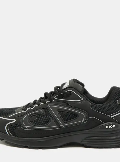 Dior B30 Countdown Size 41 Black Leather and Mesh Lace Up Sneakers
